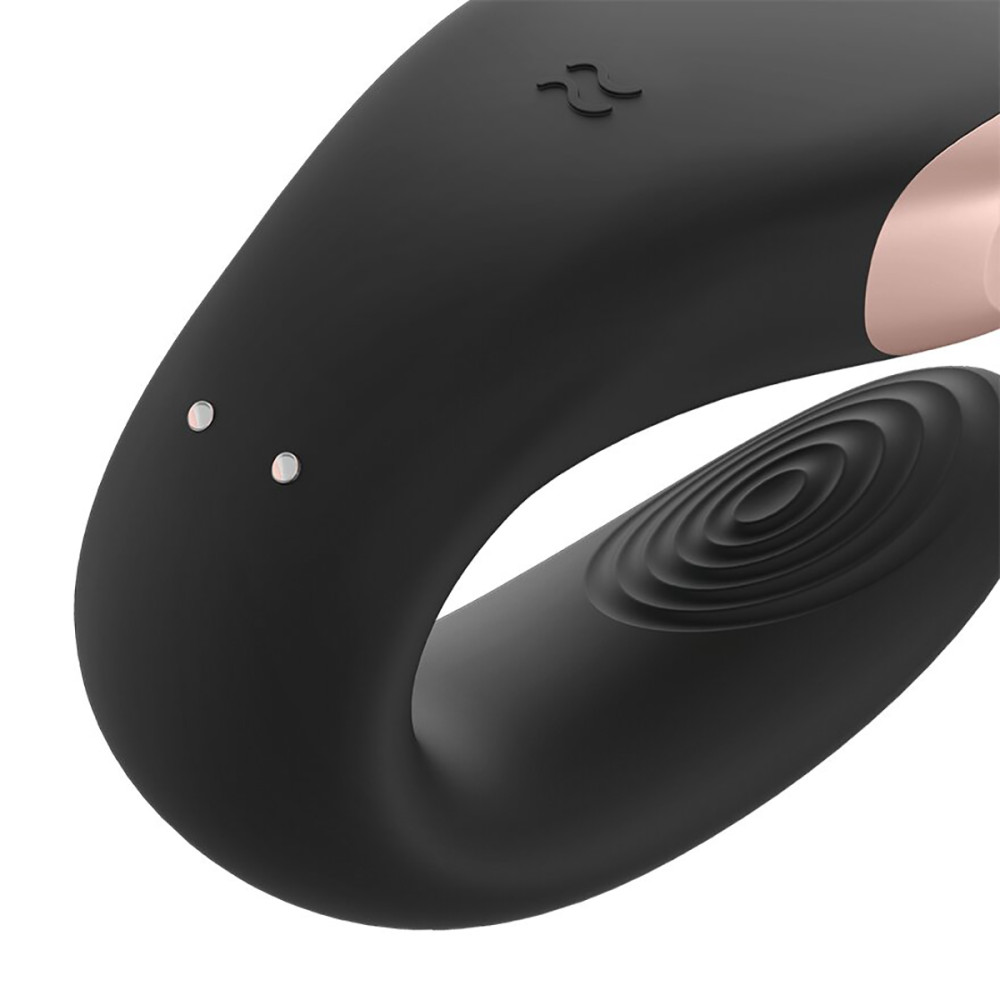 Вибратор для пар Satisfyer Double Love с приложением и пультом, черный, 8.6 х 4.2 см фото №4 — секс игрушки: Украина, NO TABOO
