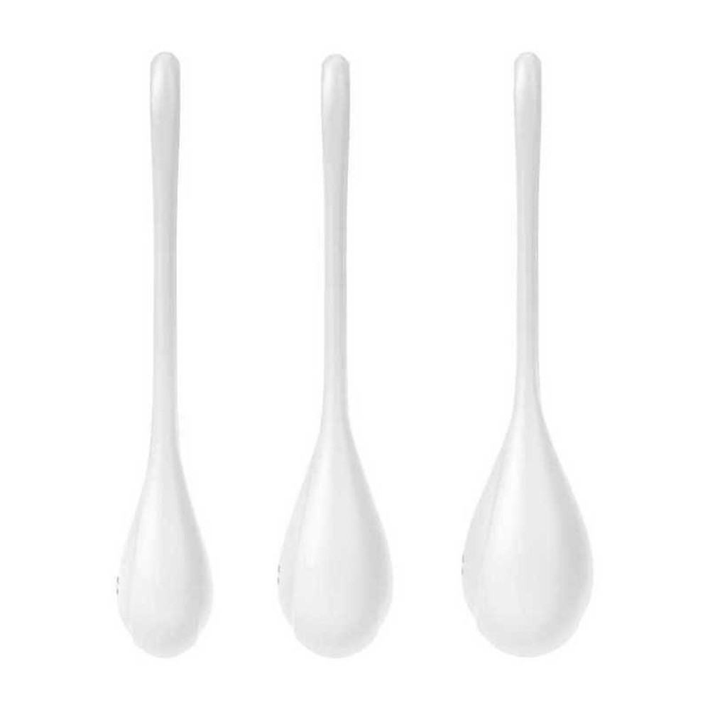 Набор вагинальных шариков Satisfyer Yoni Power 1, белые, 3 шт фото №3 — секс игрушки: Украина, NO TABOO