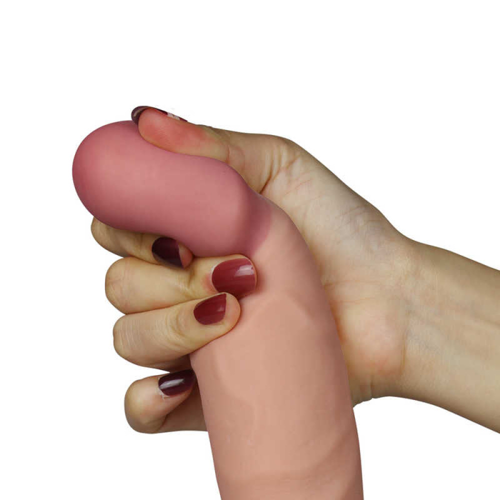Вибратор реалистичный LoveToy на присоске, бежевый, 22 х 4.5 см фото №5 — секс игрушки: Украина, NO TABOO