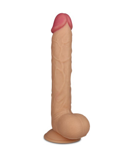 Фаллоимитатор реалистичный на присоске LoveToy бежевый, 27.5 х 4.3 см - No Taboo