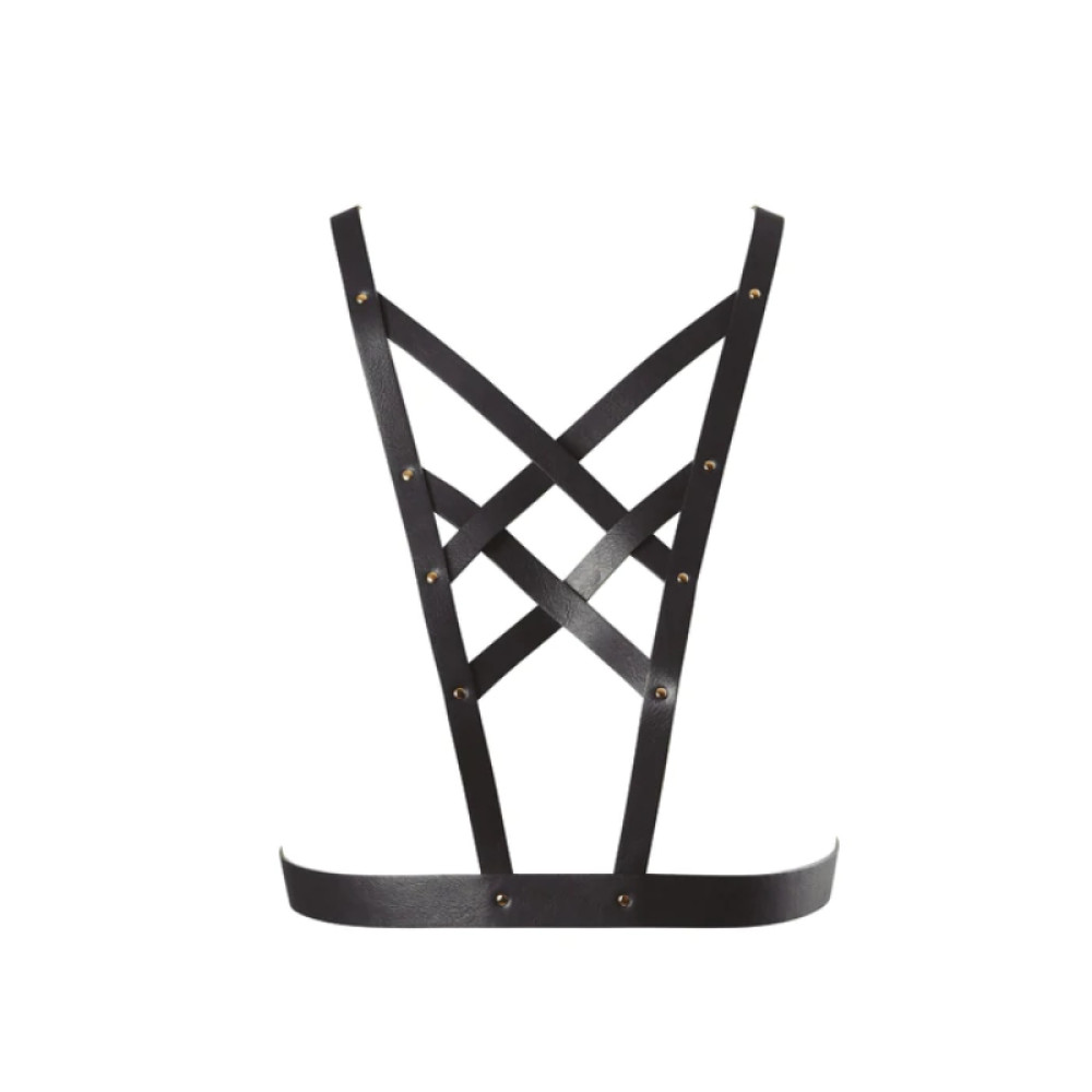 Портупея с перекрестным плетением на груди MAZE Bijoux Indiscrets черная, OS, фото №2 — секс шоп Украина, NO TABOO