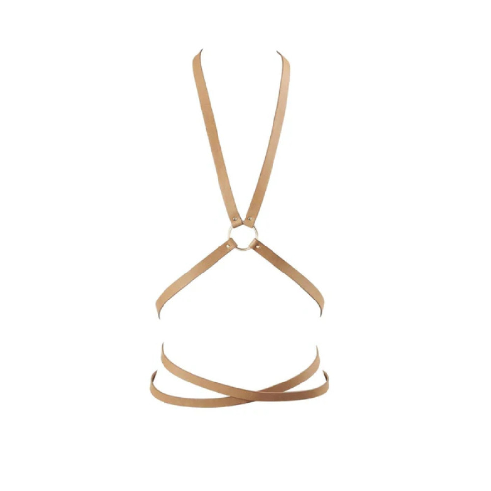 Портупея на грудь с акцентом на талии MAZE Bijoux Indiscrets бежевая, OS, фото №3 — секс шоп Украина, NO TABOO