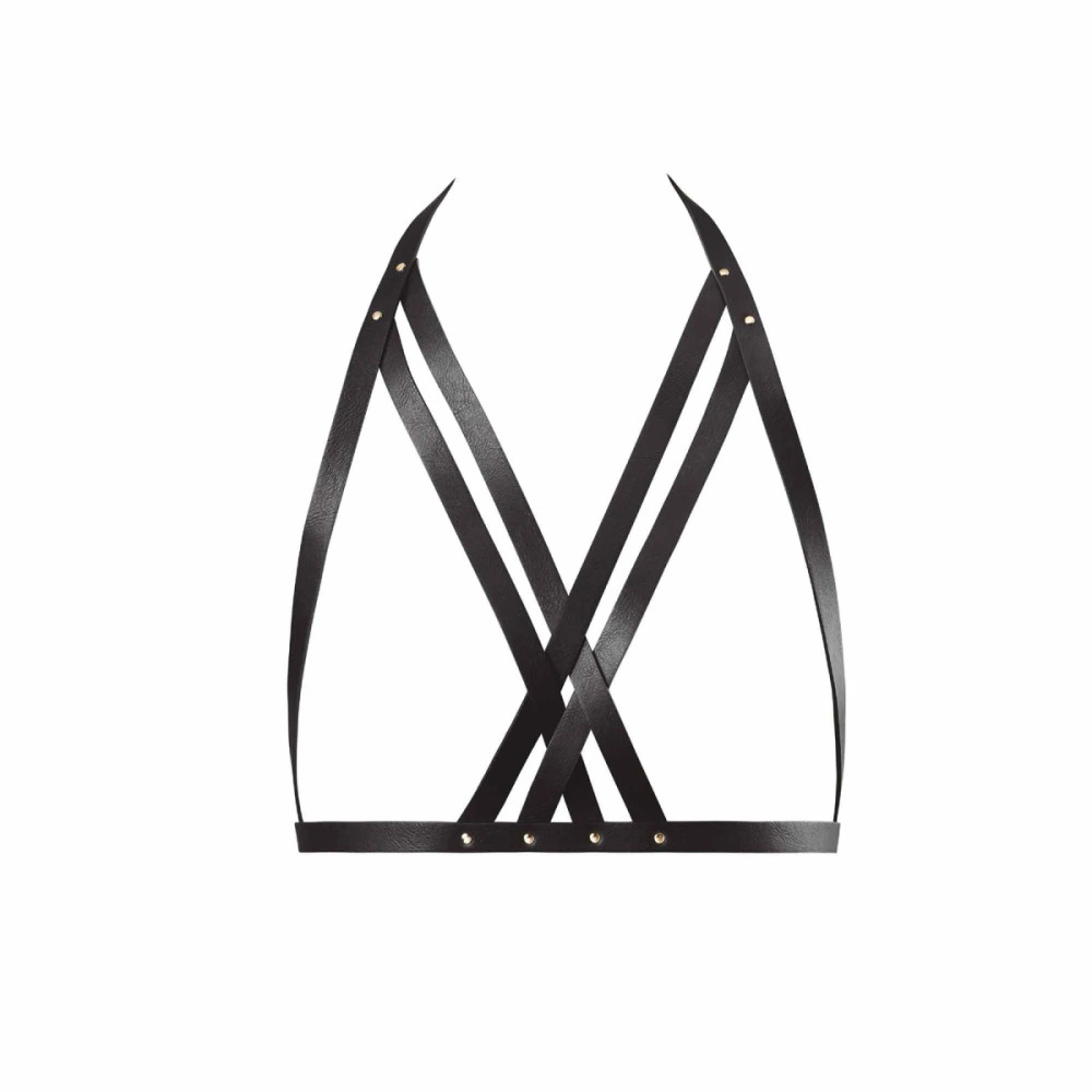 Портупея с перекрестным плетением под грудью MAZE Bijoux Indiscrets черная, OS, фото №2 — секс шоп Украина, NO TABOO