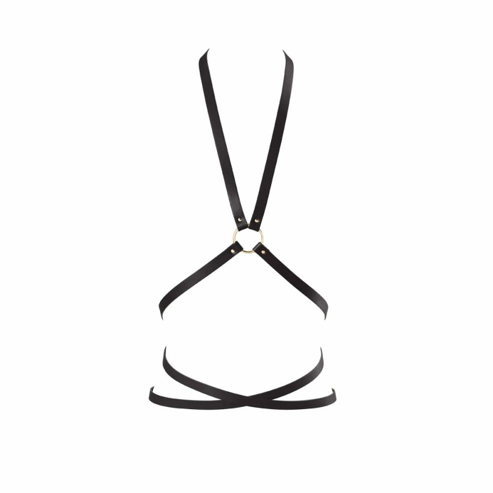Портупея на грудь с акцентом на талии MAZE Bijoux Indiscrets черная, OS, фото №5 — секс шоп Украина, NO TABOO