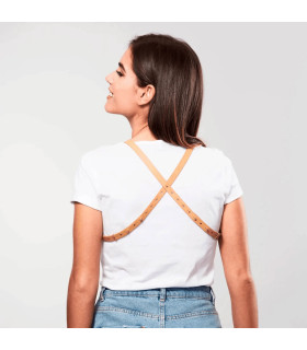 Портупея из экокожи Bijoux Indiscrets MAZE – Cross Cleavage, бежевая - No Taboo