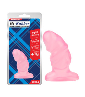Анальная пробка ребристая Chisa Raging Mini Plug розовая, 9.2 х 3.9 см - No Taboo