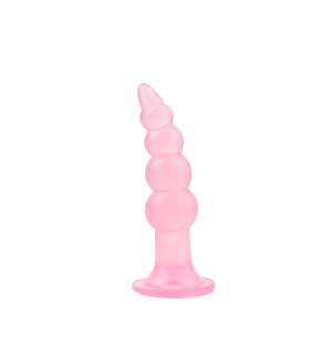 Анальная пробка-елочка Chisa Hi-Rubber, на присоске, розовая, 14.5 см х 3.8 см - No Taboo