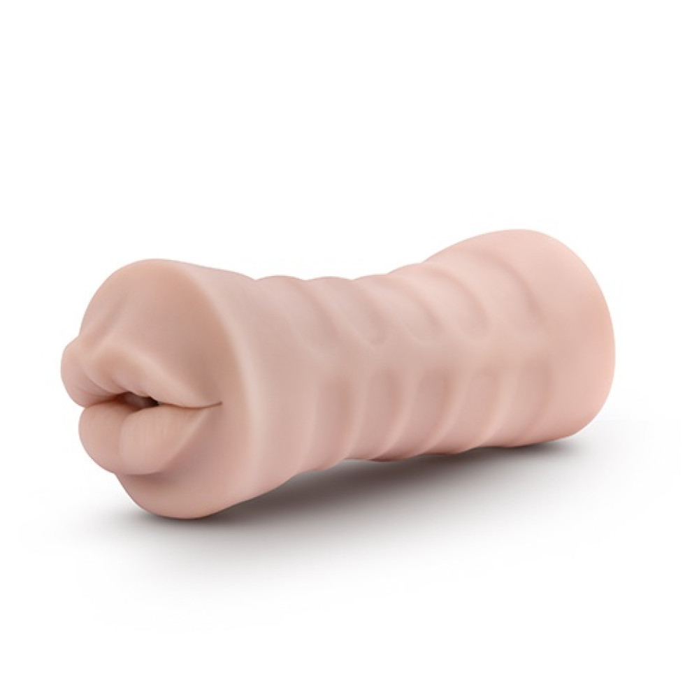 Мастурбатор-рот Blush M for Men Angie с виброкулей, бежевый, 12.9 х 4.3 см фото №4 — секс игрушки: Украина, NO TABOO