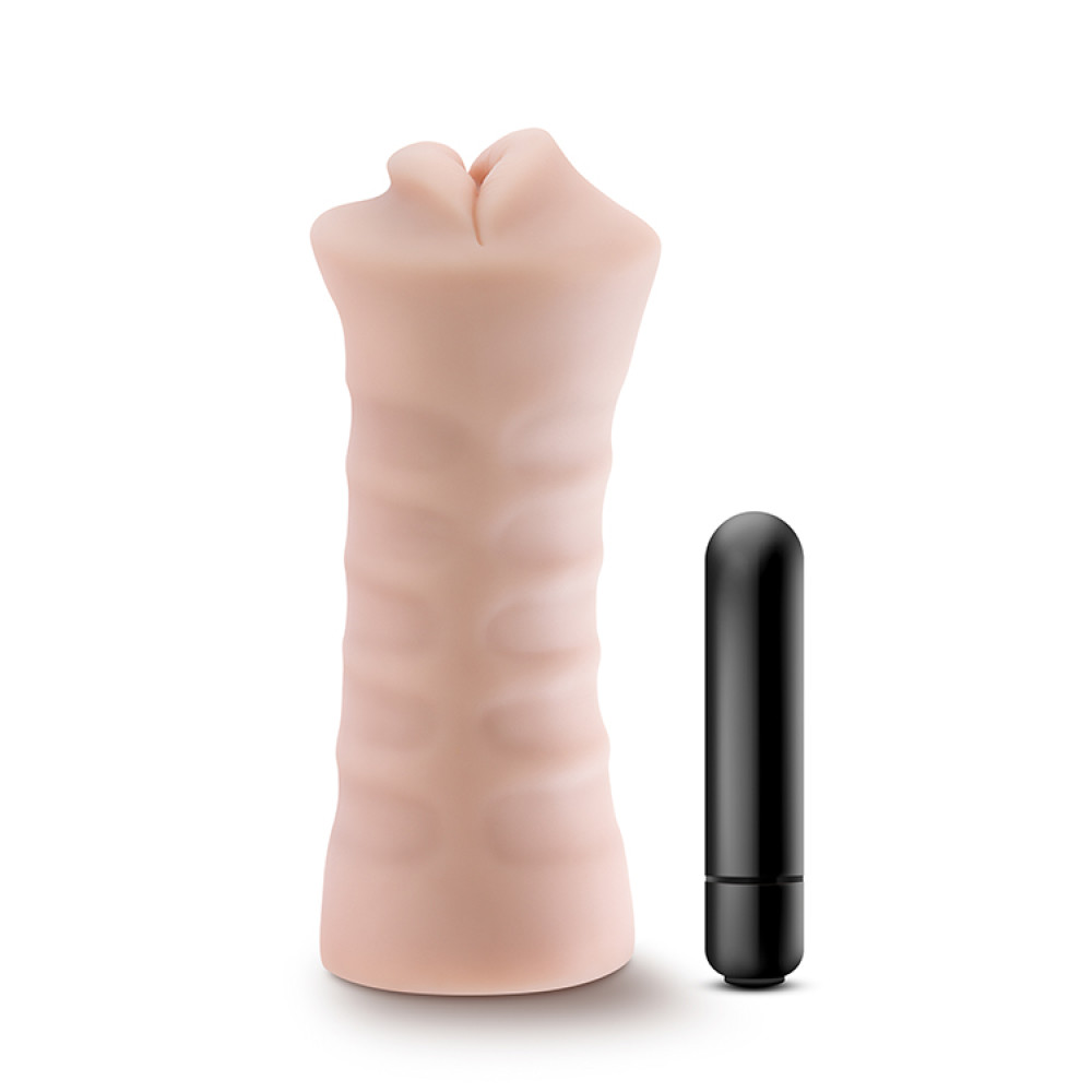 Мастурбатор-рот Blush M for Men Angie с виброкулей, бежевый, 12.9 х 4.3 см фото №3 — секс игрушки: Украина, NO TABOO