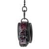 Наручники на цепочке Dreamtoys Blaze с фиолетовым тиснением, чёрные, 40 х 5 см, фото №5 — секс шоп Украина, NO TABOO
