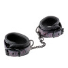 Наручники на цепочке Dreamtoys Blaze с фиолетовым тиснением, чёрные, 40 х 5 см, фото №4 — секс шоп Украина, NO TABOO