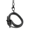 Наручники на цепочке Dreamtoys Blaze с фиолетовым тиснением, чёрные, 40 х 5 см, фото №6 — секс шоп Украина, NO TABOO