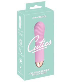 Мини-вибратор с волнообразным рельефом Cuties розовый, 12.5 х 3.3 см - No Taboo
