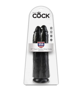 Двойной фаллоимитатор черный King Cock 11 Two Cocks One Hole - No Taboo