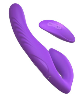 Страпон с вибрацией без ремней Pipedream с дистанционным пультом, фиолетовый, 22.2 х 3.2 см - No Taboo