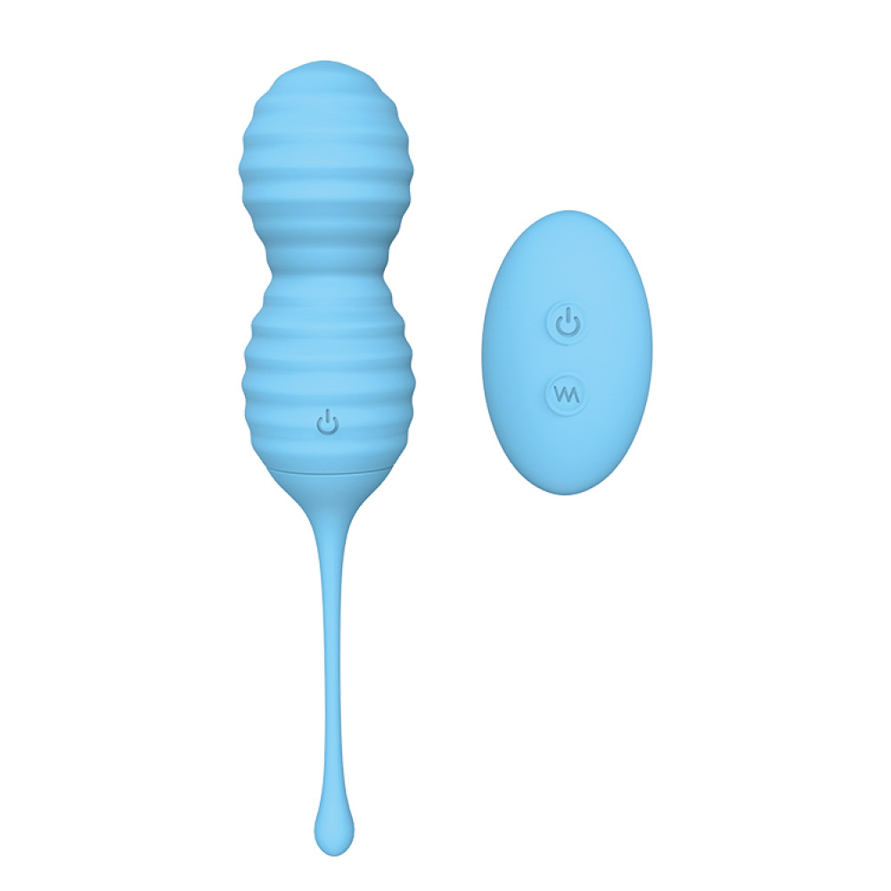 Вагинальные шарики с дистанционными пультом Dream Toys на жесткой сцепке, голубые, 17.3 х 3.7 см фото №0 — секс игрушки: Украина, NO TABOO