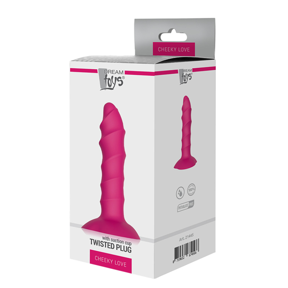Анальная пробка рельефная Dream Toys на присоске, розовая, 17 х 3.2 см фото №2 — секс игрушки: Украина, NO TABOO