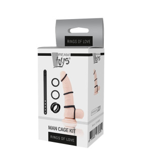 Набор эрекционных колец Dream Toys 3 кольца и регулируемый ремешок, черный - No Taboo