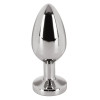 Анальная пробка, S, с камнем You2Toys серебряная, 5.6 х 2.4 см фото №3 — секс игрушки: Украина, NO TABOO