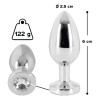 Анальная пробка, S, с камнем You2Toys серебряная, 5.6 х 2.4 см фото №4 — секс игрушки: Украина, NO TABOO