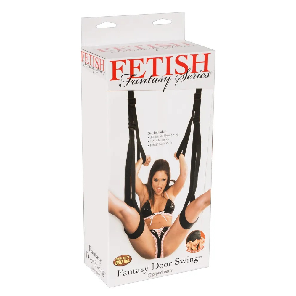 Секс-качели Pipedream Fetish Fantasy с креплением к двери, черные, 160 см, фото №0 — секс шоп Украина, NO TABOO
