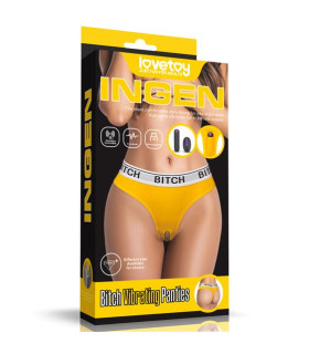 Трусики з віброкулею з дистанційним керуванням Lovetoy жовті, M, 8 см - No Taboo