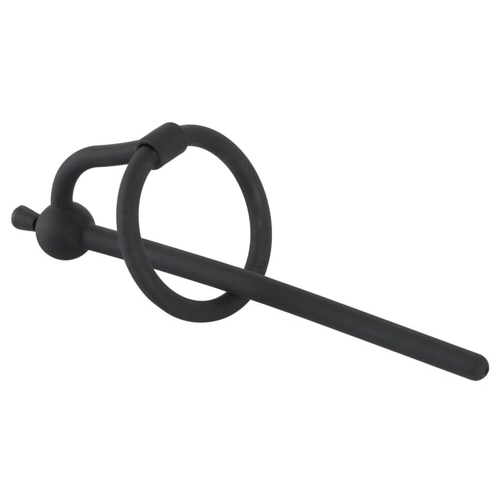 Уретральный катетер с кольцом на головку You2Toys черный, 12.7 х 0.6 см, фото №0 — секс шоп Украина, NO TABOO