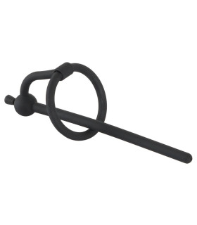 Уретральный катетер с кольцом на головку You2Toys черный, 12.7 х 0.6 см - No Taboo