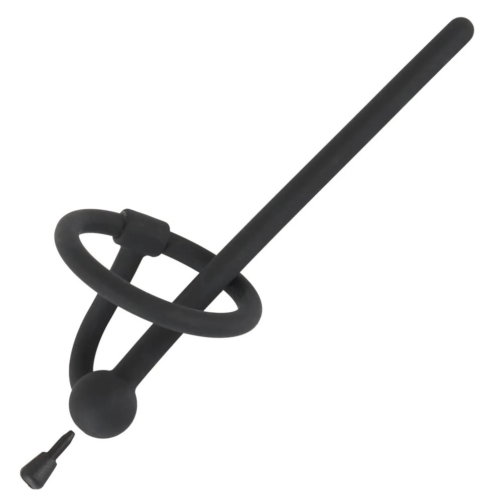 Уретральный катетер с кольцом на головку You2Toys черный, 12.7 х 0.6 см, фото №5 — секс шоп Украина, NO TABOO