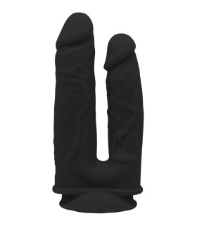 Подвійний фалоімітатор реалістичний Dream Toys Real Love, термоактивний, чорний - No Taboo