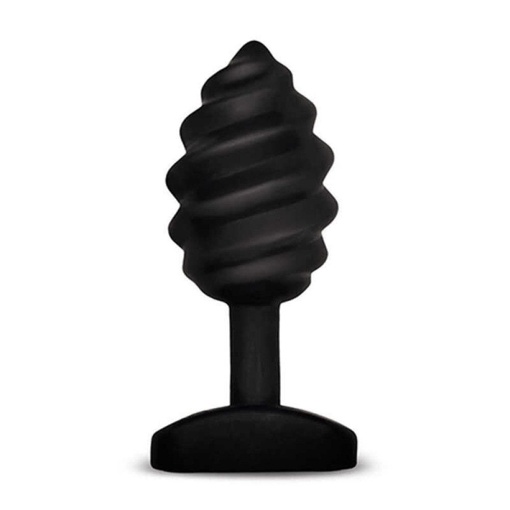 Анальная пробка с вибрацией рельефная Gvibe черная, 10.5 х 3.9 см фото №0 — секс игрушки: Украина, NO TABOO