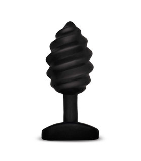 Анальная пробка с вибрацией рельефная Gvibe черная, 10.5 х 3.9 см - No Taboo