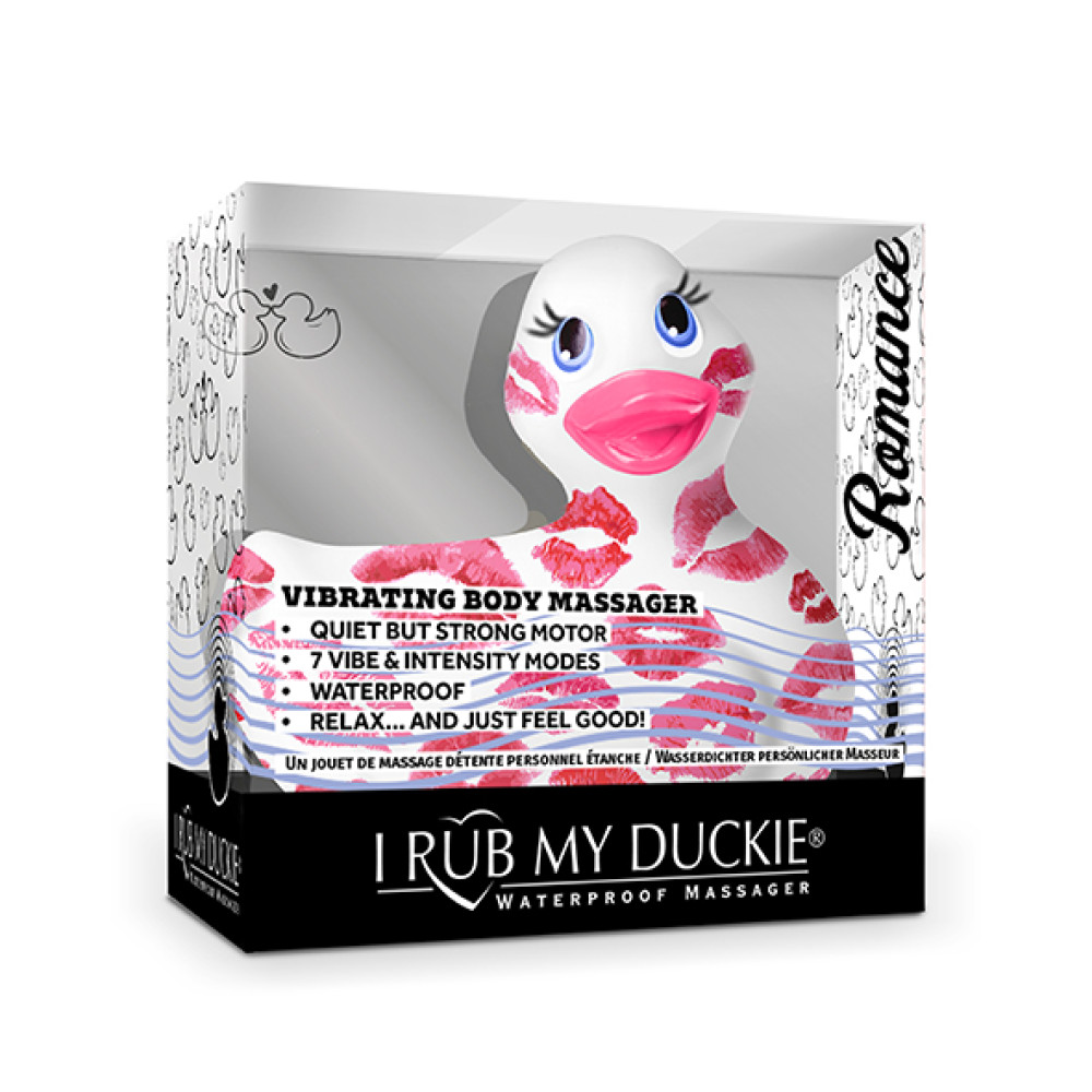 Уточка вибратор I Rub My Duckie белая с розовым узором фото №2 — секс игрушки: Украина, NO TABOO