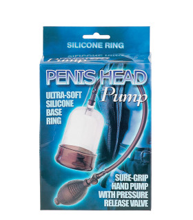 Вакуумная помпа Seven Creations Penis Head Pump для головки члена, с грушей, прозрачная, 12 см - No Taboo