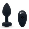 Анальная пробка с камнем с вибрацией M/L B-Vibe с дистанционным пультом управления, черная, 10.5 х 4 см фото №3 — секс игрушки: Украина, NO TABOO