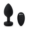 Анальная пробка с камнем с вибрацией XXL B-Vibe с дистанционным пультом управления, черная, 12.2 х 5 см фото №3 — секс игрушки: Украина, NO TABOO