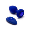 Анальная пробка с камнем с вибрацией L/XL B-Vibe с дистанционным пультом управления, синяя, 11.5 х 4.5 см фото №1 — секс игрушки: Украина, NO TABOO