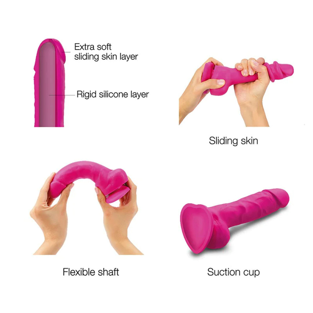 Фаллоимитатор реалистичный размер L Strap-On-Me на присоске, розовый, 14.2 х 4.1 см фото №5 — секс игрушки: Украина, NO TABOO