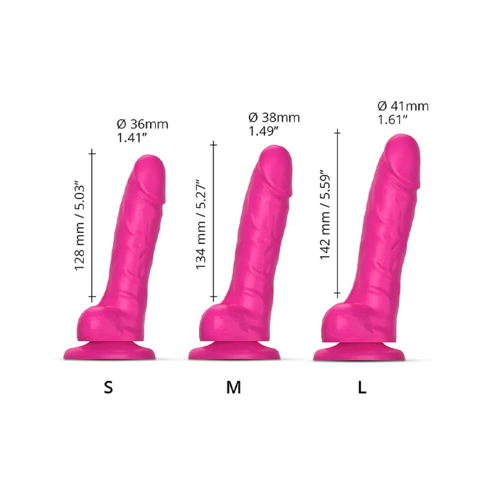 Фаллоимитатор реалистичный размер L Strap-On-Me на присоске, розовый, 14.2 х 4.1 см фото №6 — секс игрушки: Украина, NO TABOO