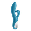 Вибратор-кролик Satisfyer Embrace Me с тройным клиторальным отростком, голубой, 21.2 х 4.6 см фото №4 — секс игрушки: Украина, NO TABOO