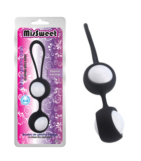 Вагинальные шарики Chisa на мягкой сцепке черные, 17 х 3.4 см - No Taboo