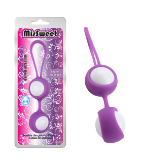 Вагинальные шарики Chisa на мягкой сцепке фиолетовые, 17 х 3.4 см - No Taboo