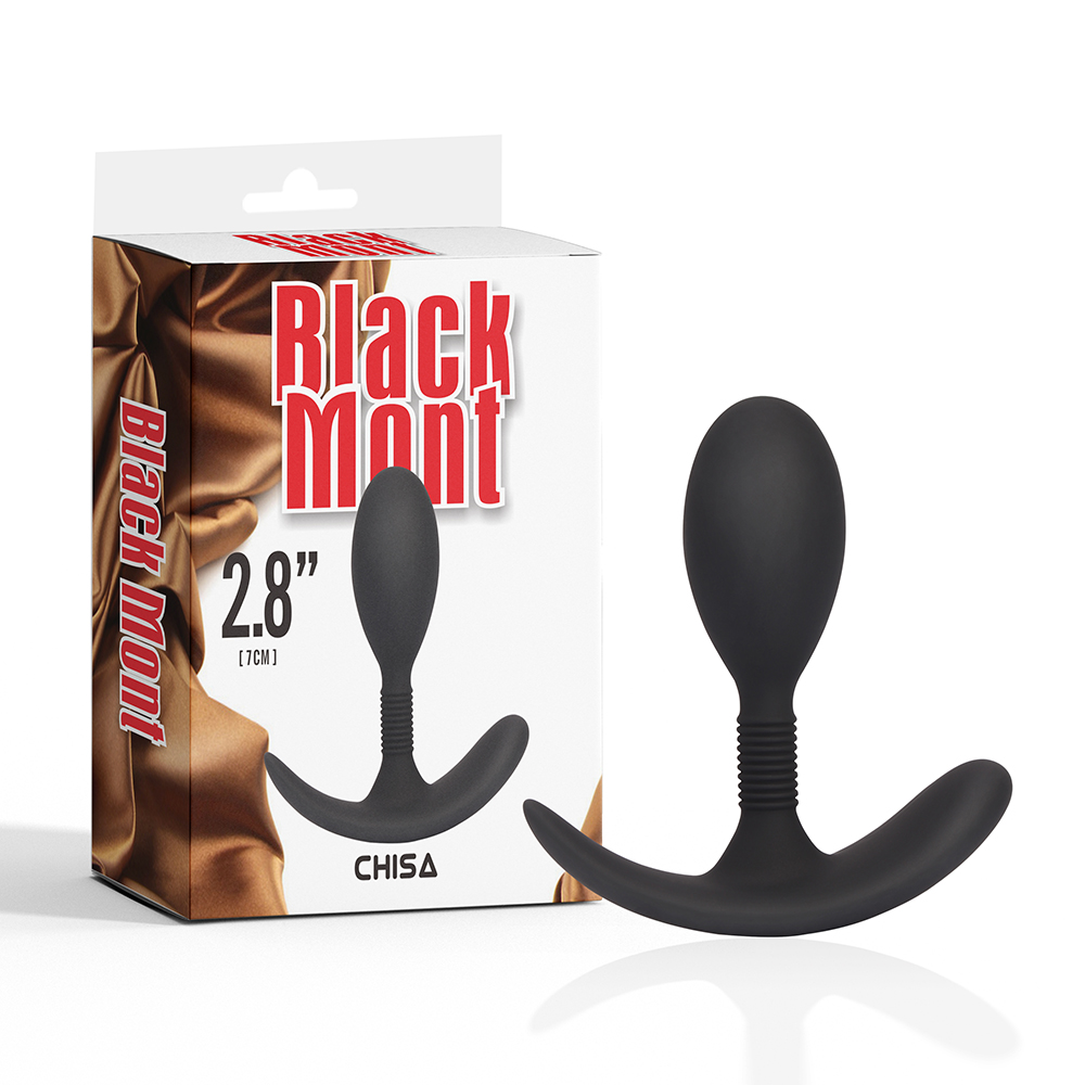 Анальная пробка с рельефной ножкой Chisa Black Mont черная, 8.6 х 2.7 см фото №0 — секс игрушки: Украина, NO TABOO