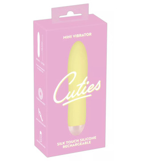 Мини-вибратор Cuties гладкий, жёлтый, 13.2 х 2.9 см - No Taboo