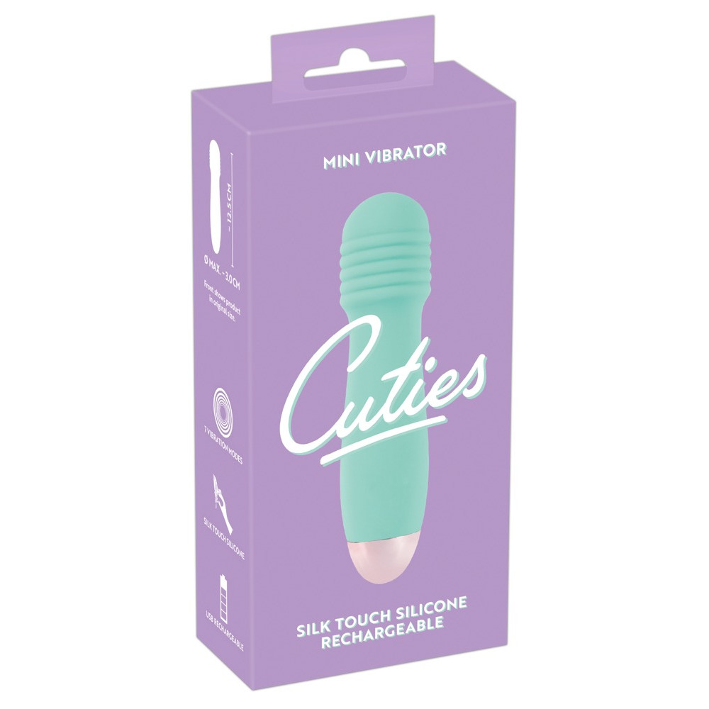Мини-вибратор с рельефной головкой Cuties мятный, 12.5 х 3 см фото №2 — секс игрушки: Украина, NO TABOO