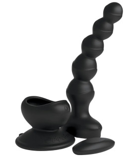 Анальная елочка с вибрацией 3Some Wall Banger Beads черная, 16.8 х 3.8 см - No Taboo