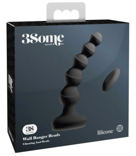 Анальная елочка с вибрацией 3Some Wall Banger Beads черная, 16.8 х 3.8 см - No Taboo