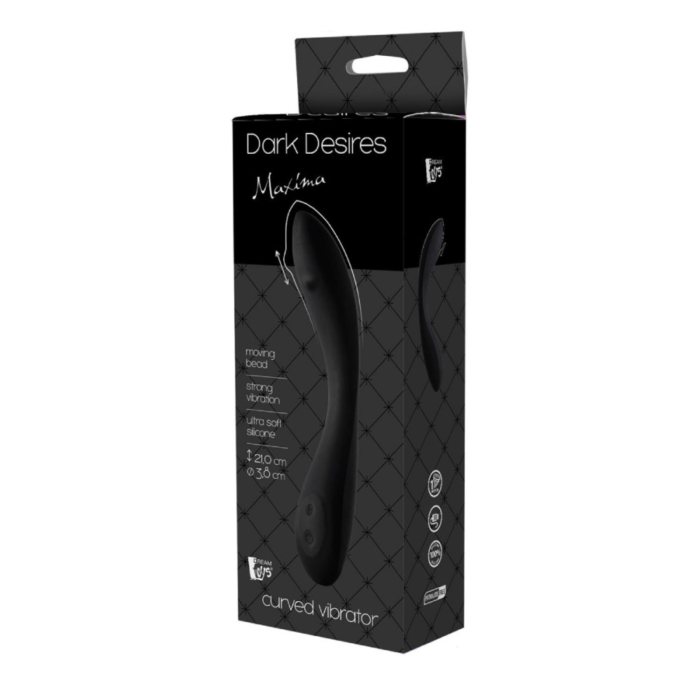 Вибратор с шариком для точки G Dream Toys черный, 21 х 3.8 см фото №2 — секс игрушки: Украина, NO TABOO