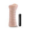 Мастурбатор-вагина Blush M for Men с вибропулей, киберкожа, бежевый, 12.7 х 3.1 см фото №3 — секс игрушки: Украина, NO TABOO