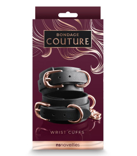 Наручники NS Novelties Bondage Couture с фурнитурой, черные - No Taboo